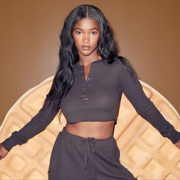 SKIMS Tops - SKIMS Waffle Long Sleeve Crop Top